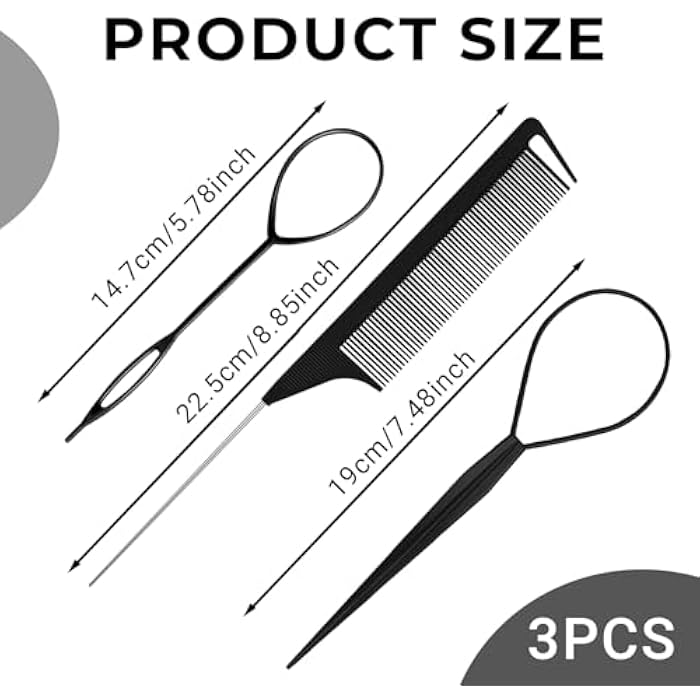 Wosyoodo Topsy Tail Hair Tool, Looping with Rat Comb, Tail French Braid Loop Tool, Fast Hair Styling Accessories, Braiding Tool for Making Style - Image 2